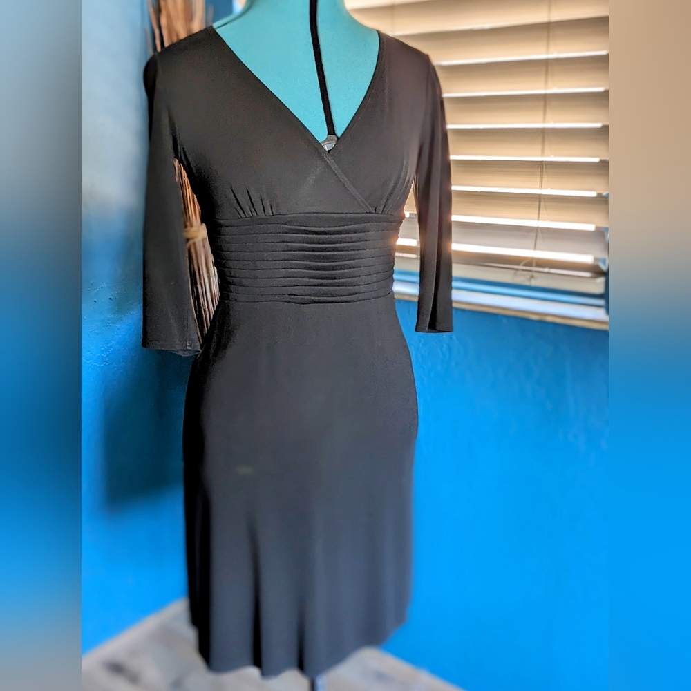 A-line black dress, size 6, work to evening